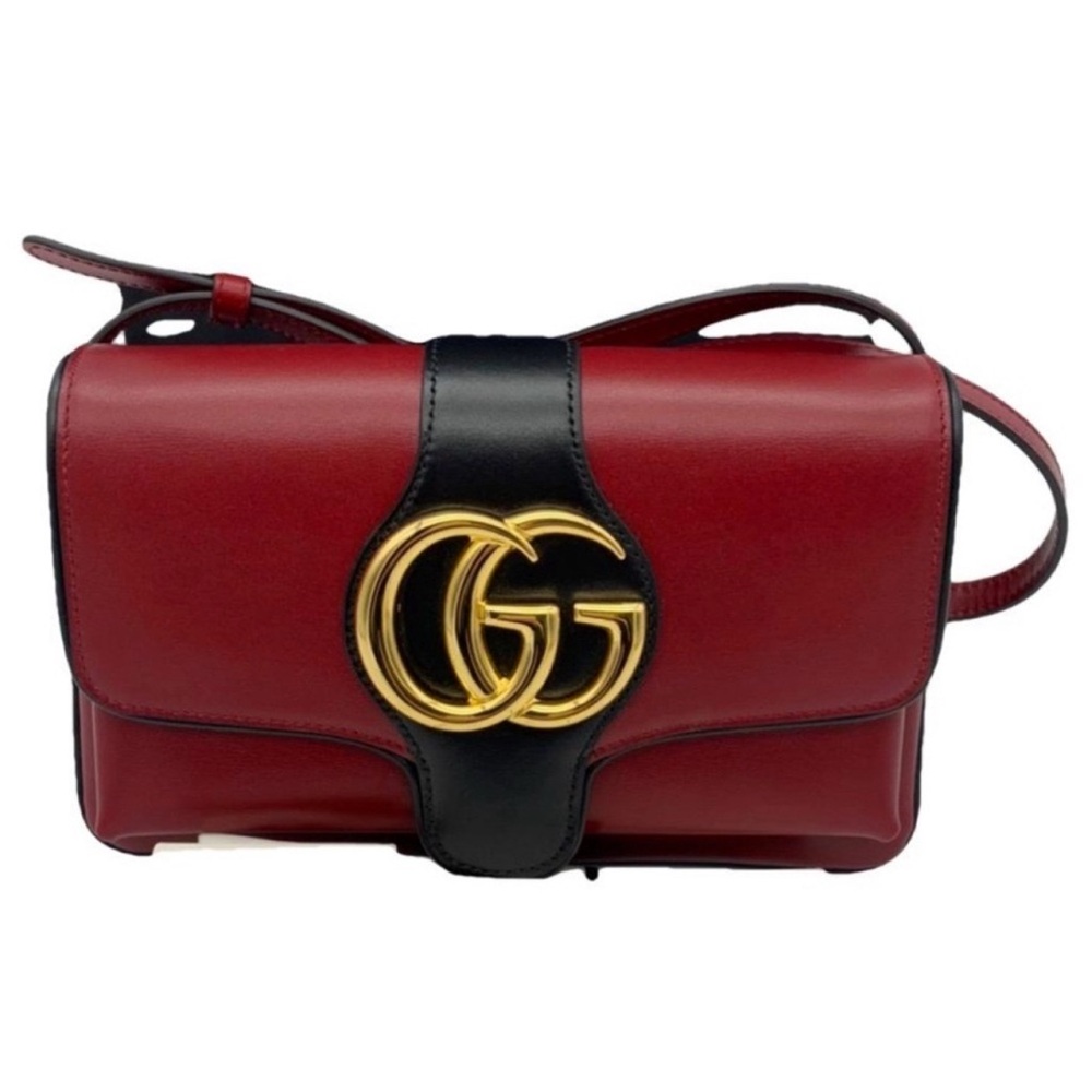 Gucci Red/Black Leather Small Arli Crossbody Bag
